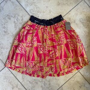 Vibrant Pink & Gold Anthropologie Skirt